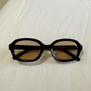 Brown Tinted Oval/Rectangle Sunglasses